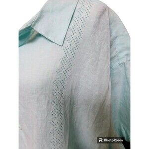 Cafe Luna NEW Button-Down Shirt Size 3X Linen Blend Tropical Summer Cruise